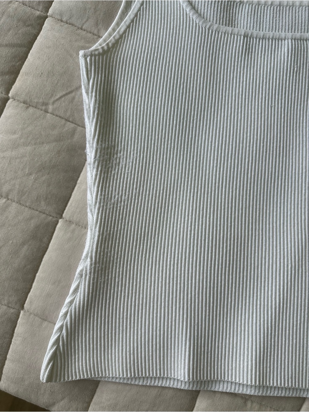 Babaton White Ribbed Square-Neck Tank - Picture 6 of 6